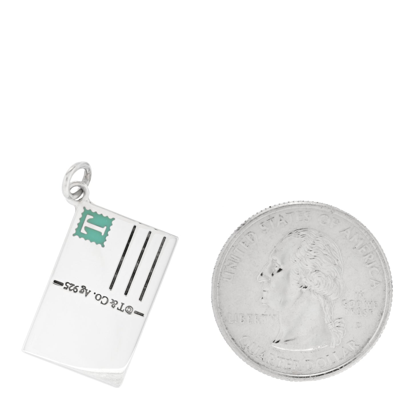 Sterling Silver Enamel Paris Postcard Charm Blue