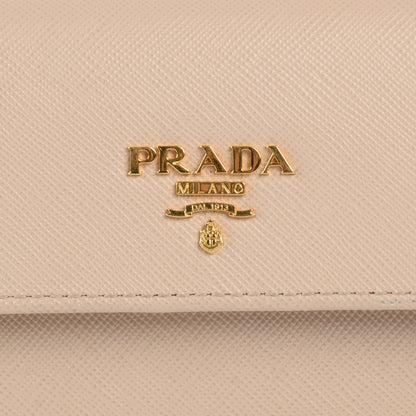 Prada Saffiano Metal Tri-Fold Wallet Cipria 3 of 9
