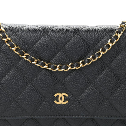 Chanel Caviar Quilted Wallet On Chain WOC Black 9 of 12