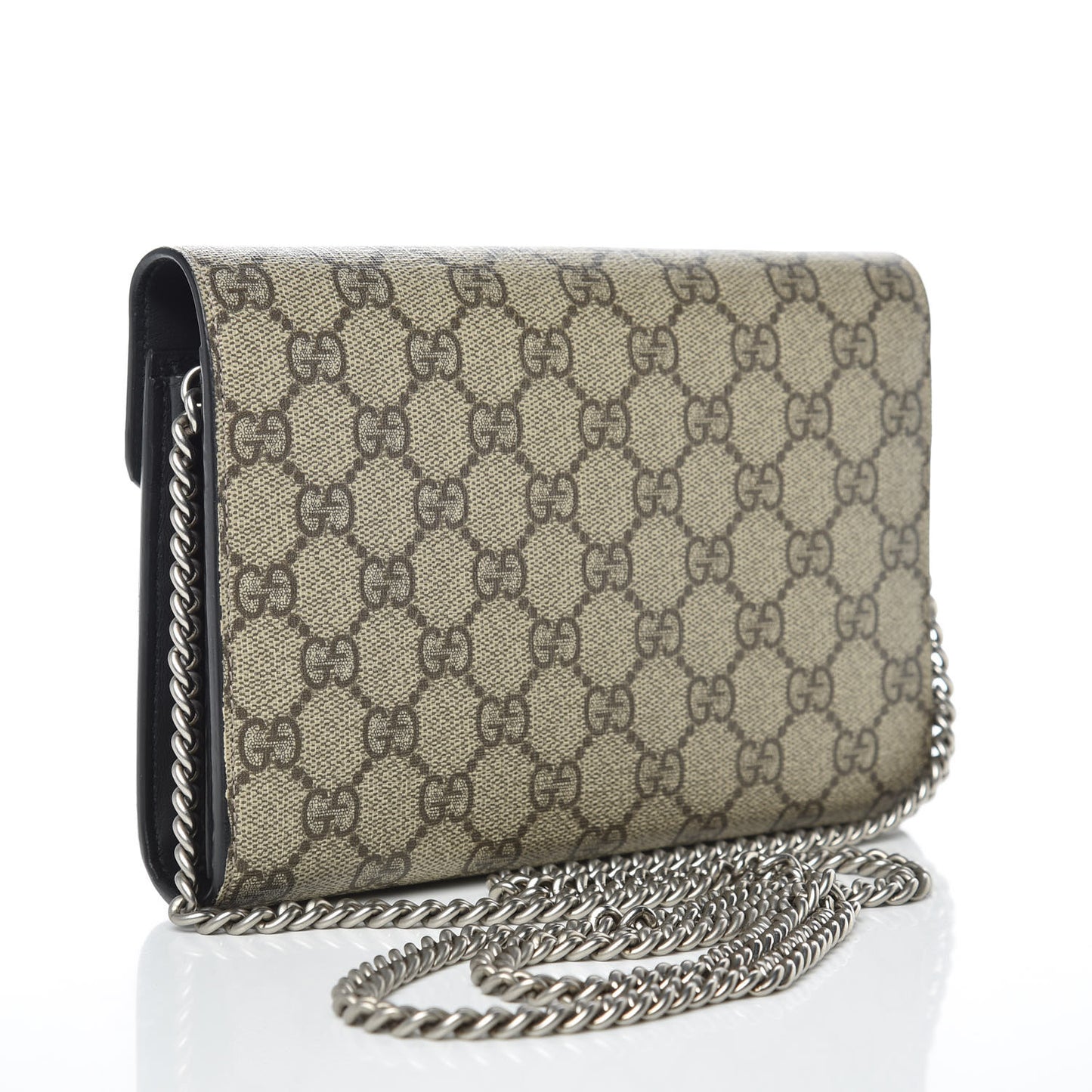 GG Supreme Monogram Mini Dionysus Chain Wallet Beige Black