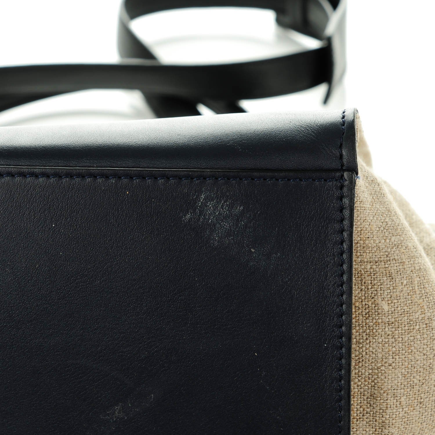 Celine Smooth Calfskin Canvas Medium Trapeze Navy Blue 8 of 9