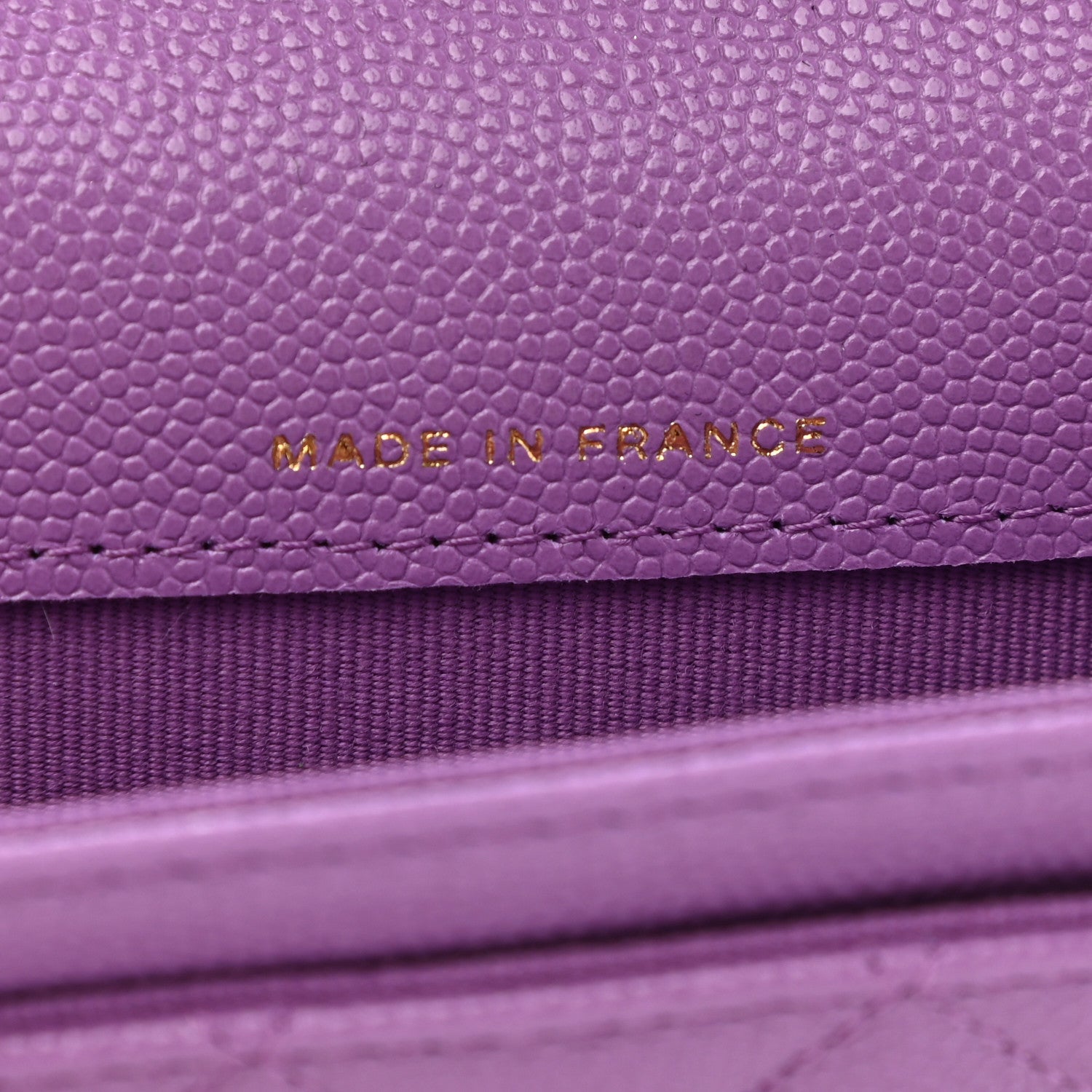 Chanel Caviar Quilted Flap Card Holder Wallet Purple 7 of 9