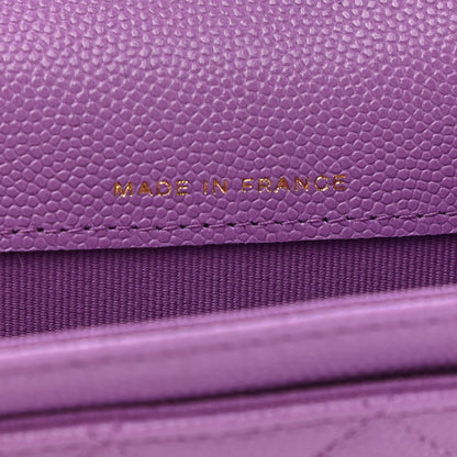 Chanel Caviar Quilted Flap Card Holder Wallet Purple 7 of 9