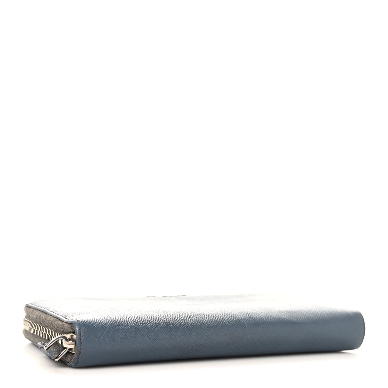 Prada Saffiano Metal Zip Around Wallet Grey 4 of 6