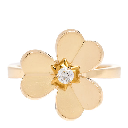 Van Cleef & Arpels 18K Yellow Gold Diamond Small Frivole Ring 53 6.5 1 of 6