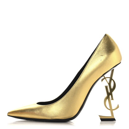 Saint Laurent Metallic Calfskin Opyum 100 Pumps 39 Gold 1 of 13