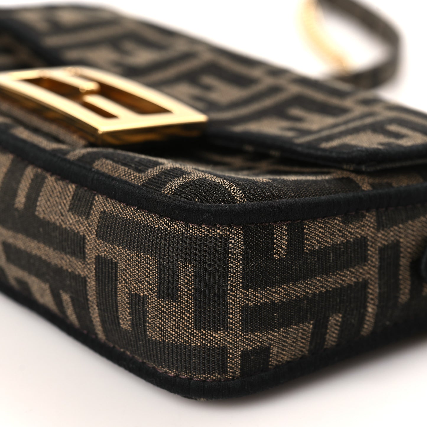 Fabric Jacquard FF 1974 Mini Baguette Tobacco Moro Black