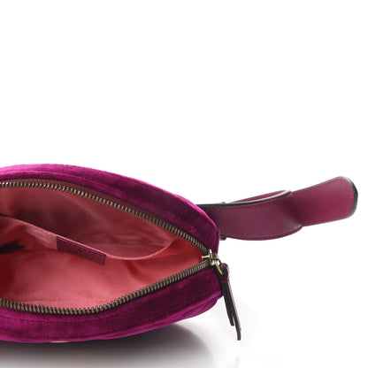Gucci Velvet Matelasse GG Marmont Belt Bag 85 34 Fuchsia Violet Cyclamen 7 of 12
