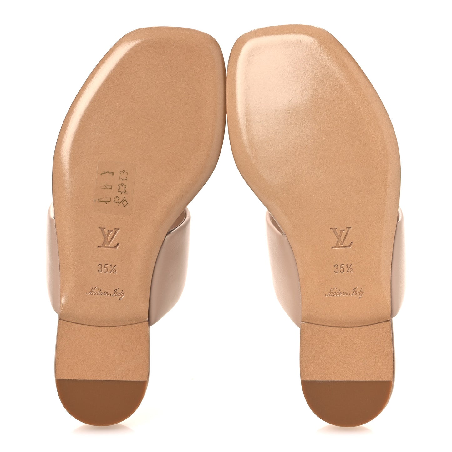 Lambskin Embossed Monogram Drapy Flat Thong Sandal 35.5 Beige