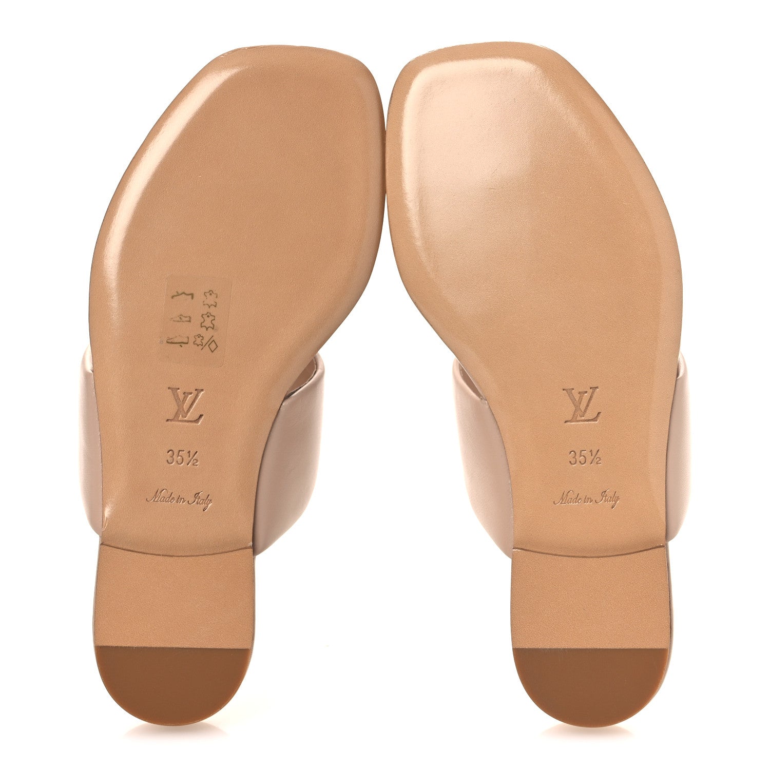 Louis Vuitton Lambskin Embossed Monogram Drapy Flat Thong Sandal 35.5 Beige 7 of 12