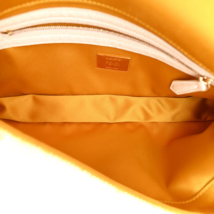 Fendi Satin Sequin Paillettes Elaphe Plexiglass Baguette 1997 Giallo Avorio 5 of 13
