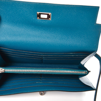 Hermes Epsom Kelly Longue Wallet Bleu Izmir 5 of 17