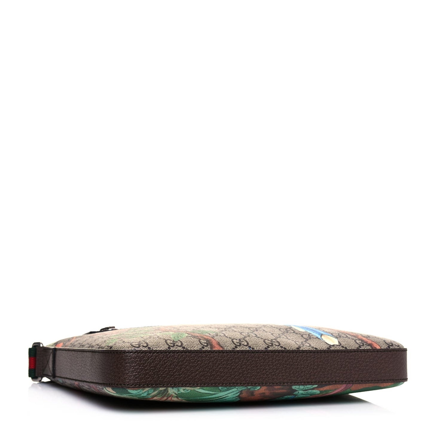 GG Supreme Monogram Tian Web Medium Flat Messenger Beige Multicolor New Acero