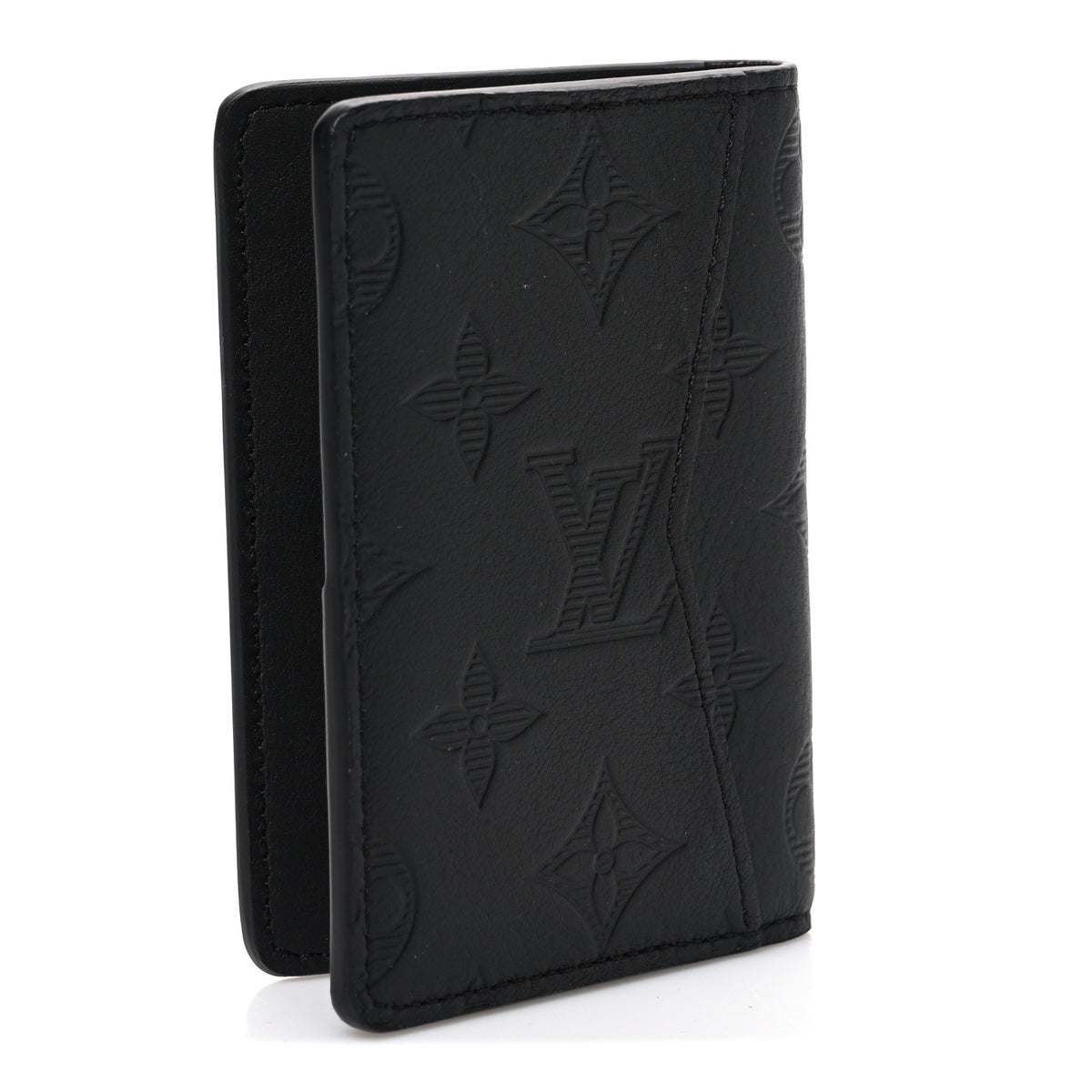 Louis Vuitton Calfskin Monogram Shadow Pocket Organizer Black 3 of 6