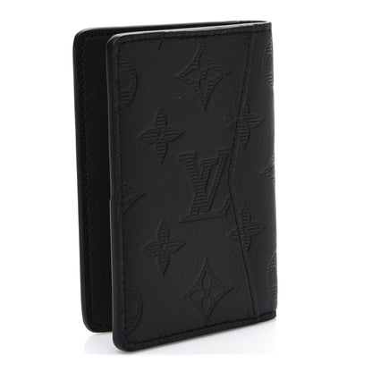 Louis Vuitton Calfskin Monogram Shadow Pocket Organizer Black 3 of 6