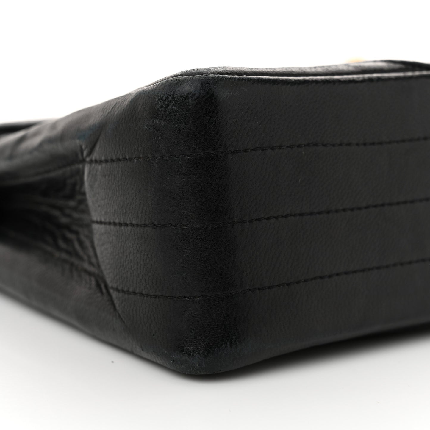 Lambskin Medium Single Flap Black