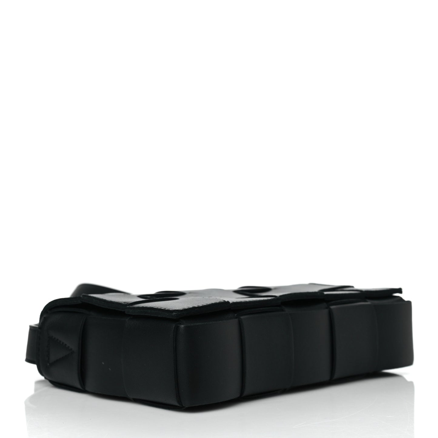 Lambskin Maxi Intrecciato Cassette Crossbody Bag Black