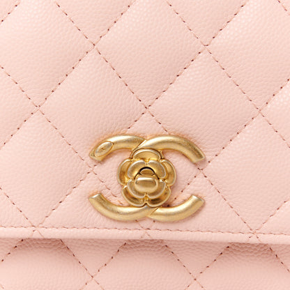 Chanel Caviar Quilted Camellia Wallet On Chain WOC Light Pink 9 of 12