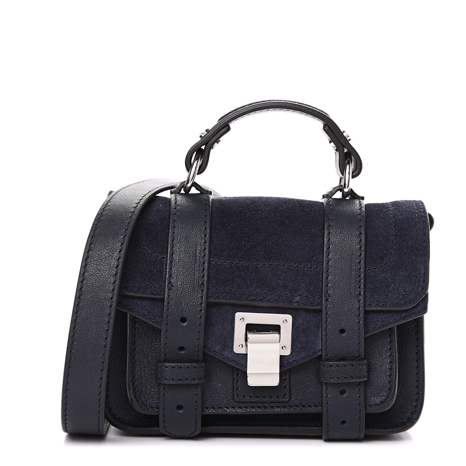 Proenza Schouler Suede Micro PS1 Satchel Dark Navy 1 of 12