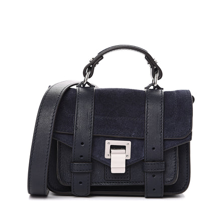 Proenza Schouler Suede Micro PS1 Satchel Dark Navy 1 of 12