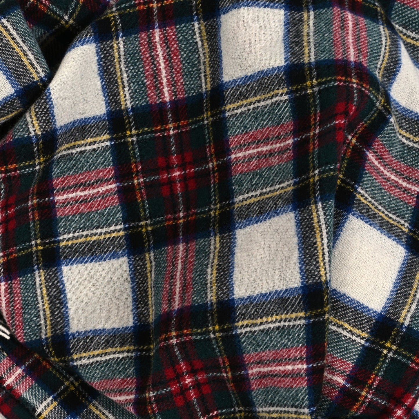 Wool Cashmere Tartan Oversized Filcoupe White Multicolor
