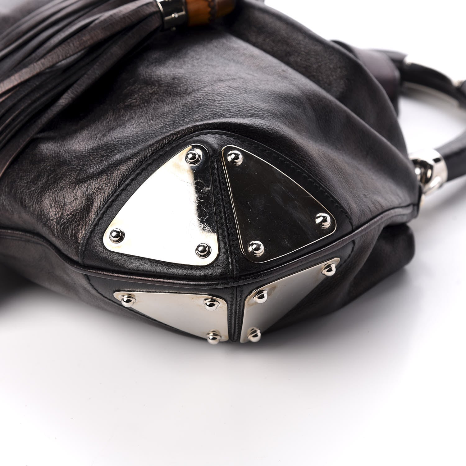 Gucci Calfskin Medium Indy Top Handle Hobo Black 9 of 12