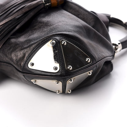 Gucci Calfskin Medium Indy Top Handle Hobo Black 9 of 12