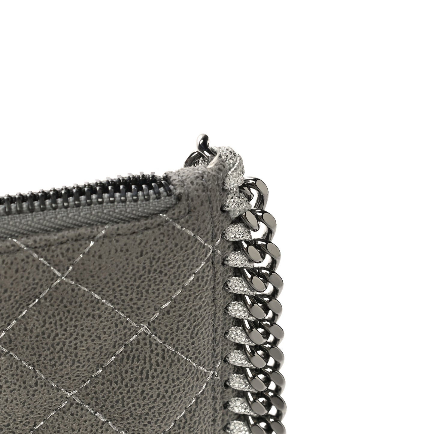 Shaggy Deer Quilted Falabella Wristlet Grey
