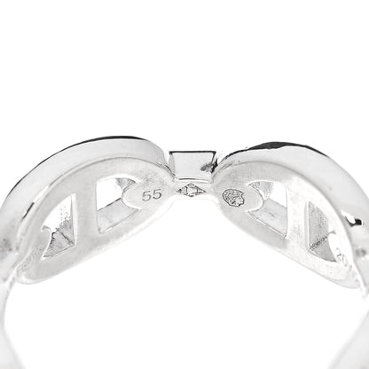 Hermes Sterling Silver PM Chaine d'Ancre Enchainee Band Ring 55 7.25 6 of 9