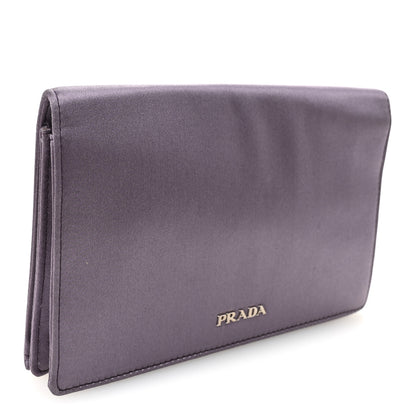 Prada Satin Raso Crystal Embellished Clutch Mirtillo 3 of 10
