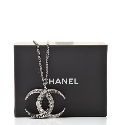 Chanel Baguette Crystal Moon CC Necklace Silver 6 of 6