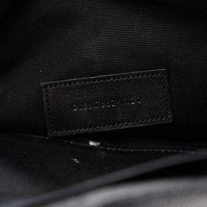 Saint Laurent Grain De Poudre Matelasse Chevron Monogram Envelope Clutch Black 6 of 6