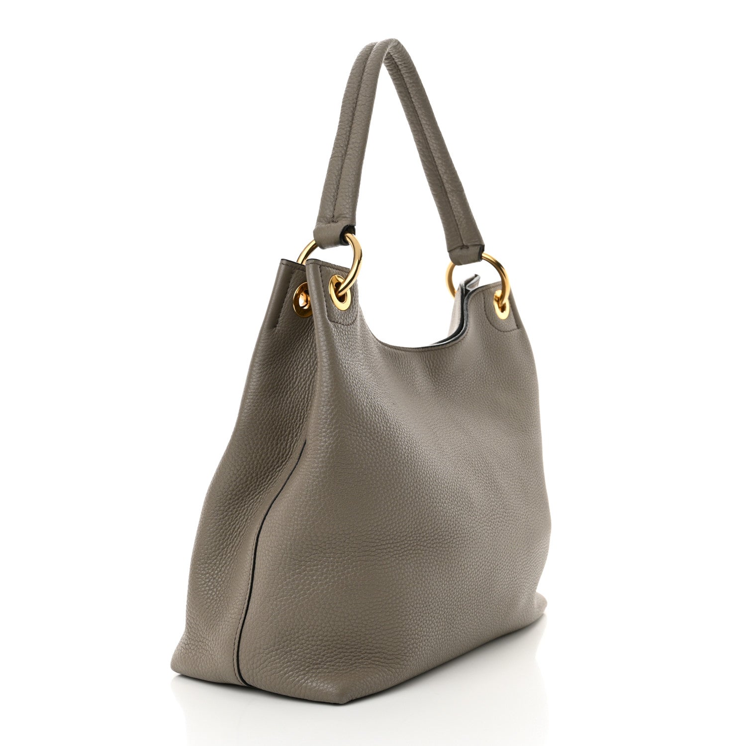Prada Vitello Daino Logo Hobo Argilla 3 of 10