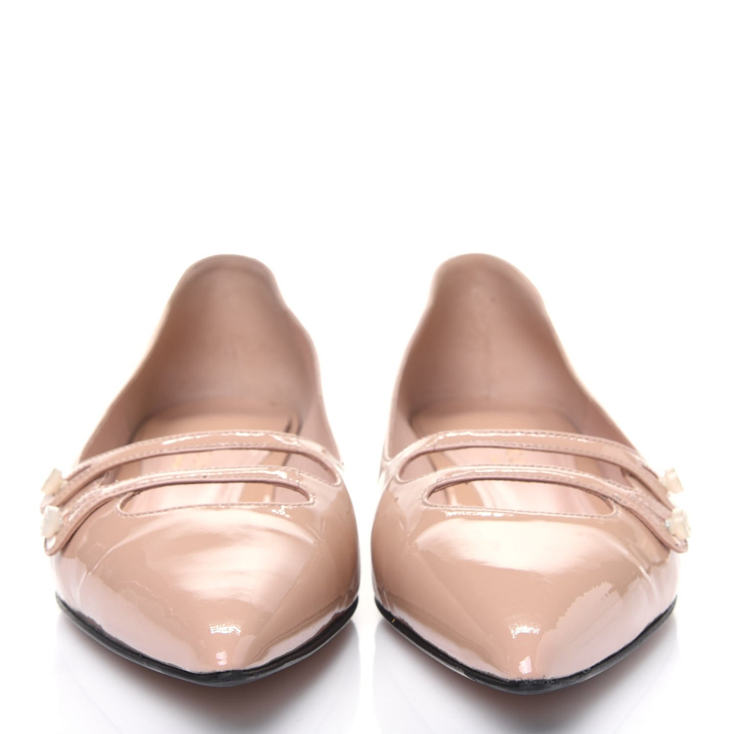 Patent Double Strap Aneta Flats 38.5 Pink Apricot