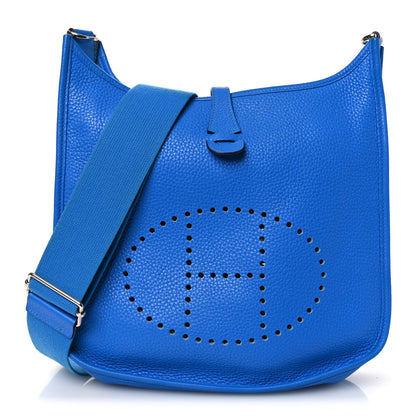 Hermes Taurillon Clemence Evelyne III PM Bleu Hydra 1 of 13
