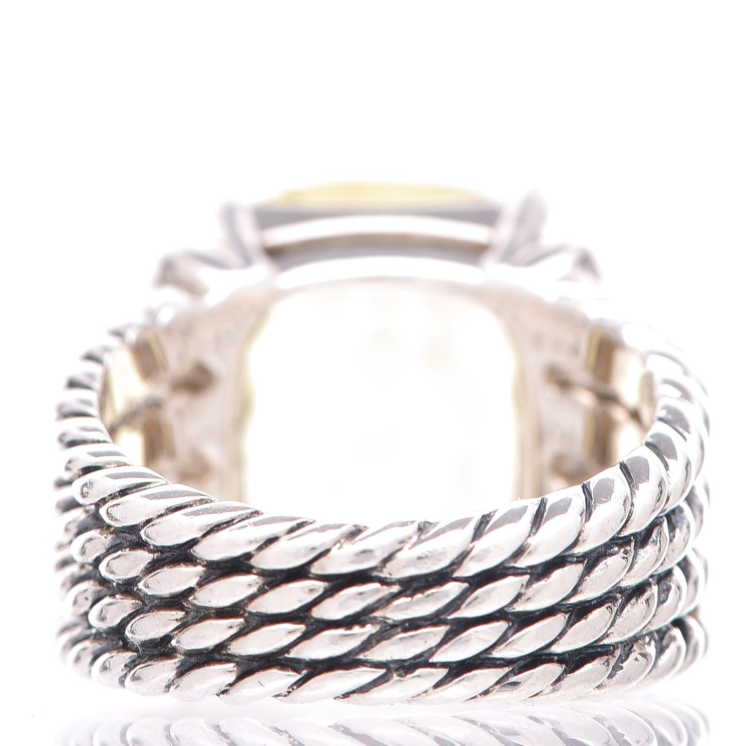 David Yurman Sterling Silver Diamond Lemon Citrine 16mm Wheaton Ring 54 7 4 of 5