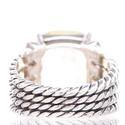 David Yurman Sterling Silver Diamond Lemon Citrine 16mm Wheaton Ring 54 7 4 of 5