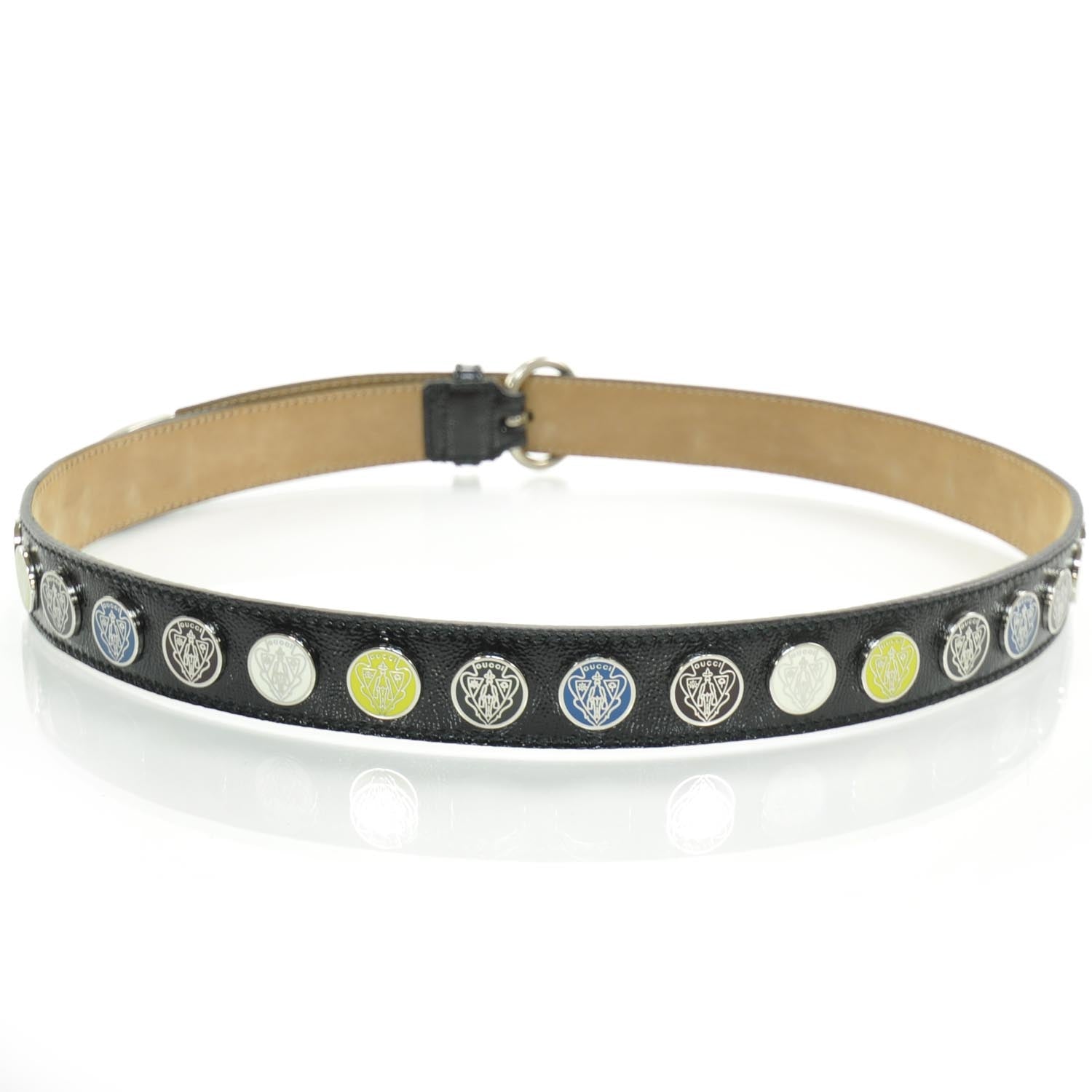 Gucci Mens Leather Crest Charm Horsebit Buckle Belt 90 36 Black 8 of 10