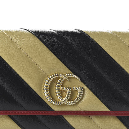 Gucci Azalea Calfskin Matelasse Diagonal Patchwork Torchon GG Marmont Continental Wallet Black Beige Romantic Cerise 10 of 11