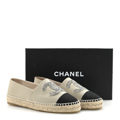 Chanel Canvas Grosgrain CC Espadrilles 39 Light Green Black 10 of 10