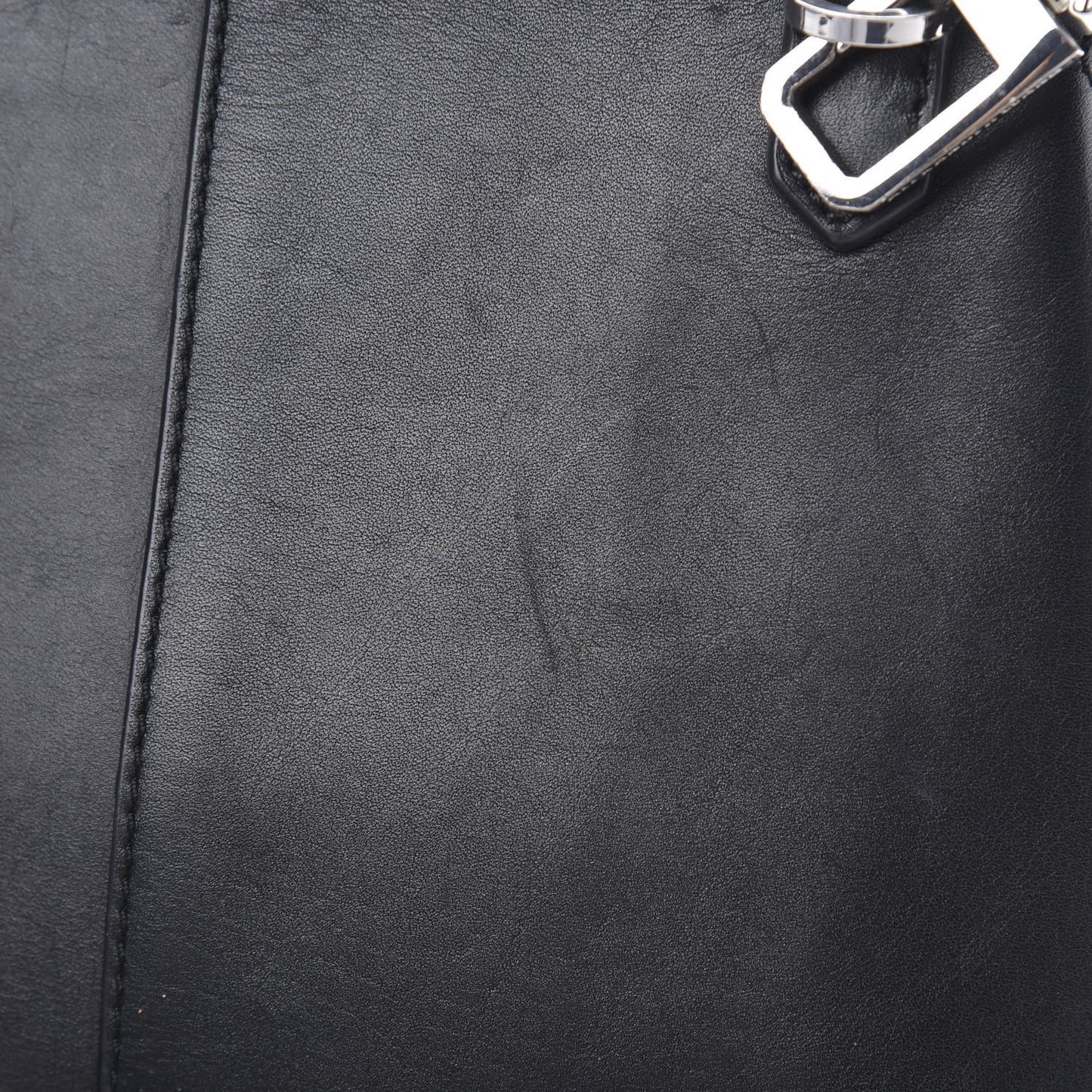 Lambskin Small Eyelets Marion Tote Black Silver Hardware