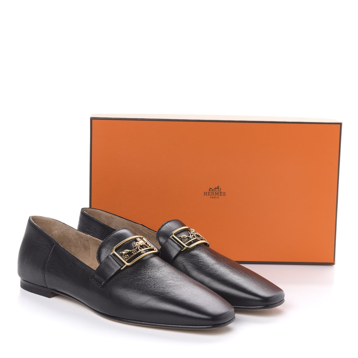 Supple Goatskin Womens Time Loafers 36.5 Black