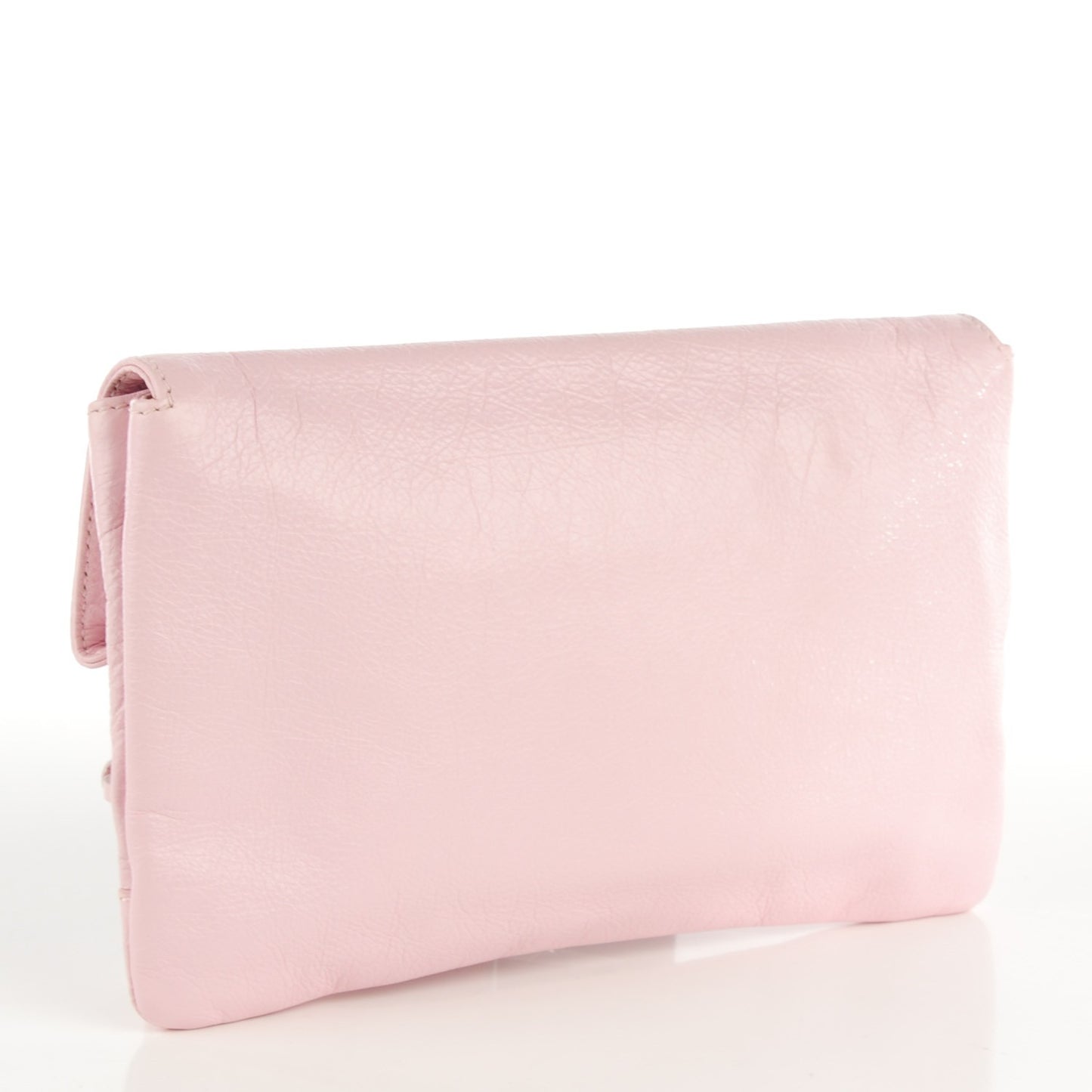 Agneau Giant 12 Gold Hardware Envelope Clutch Rose Poudre