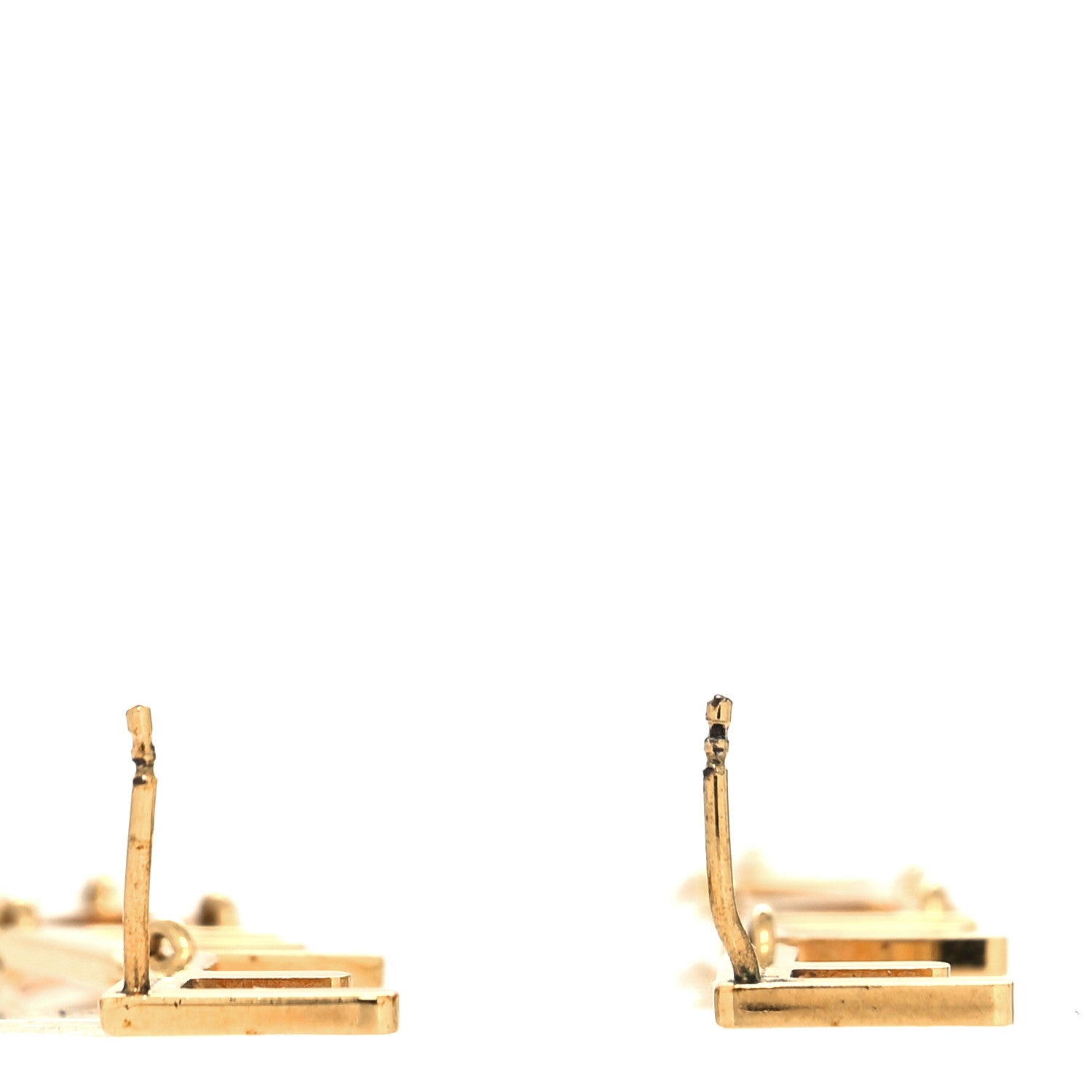 Fendi Metal Signature Earrings Gold 3 of 4