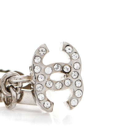 Chanel Crystal Emoji Choupette Cat CC Earrings Silver 5 of 6