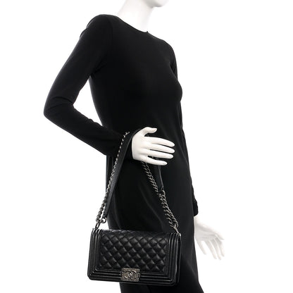 Chanel Caviar Quilted Medium Boy Flap Black 2 of 8