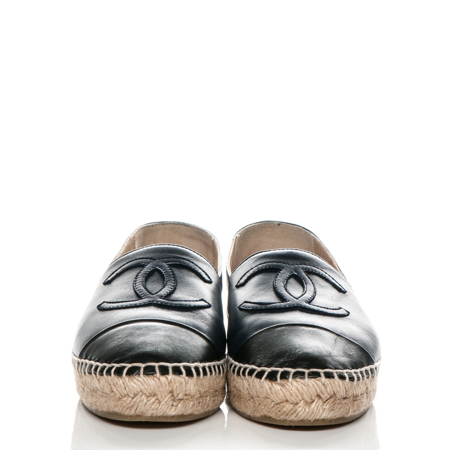 Chanel Lambskin CC Espadrilles 37 Dark Navy 2 of 7