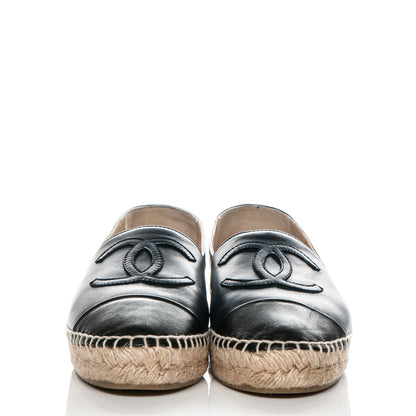 Chanel Lambskin CC Espadrilles 37 Dark Navy 2 of 7