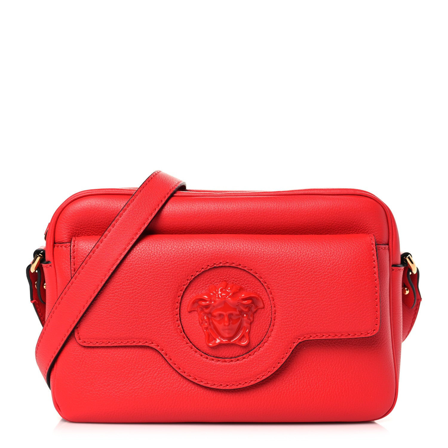 Versace Grained Calfskin Medusa Camera Bag Red 1 of 9