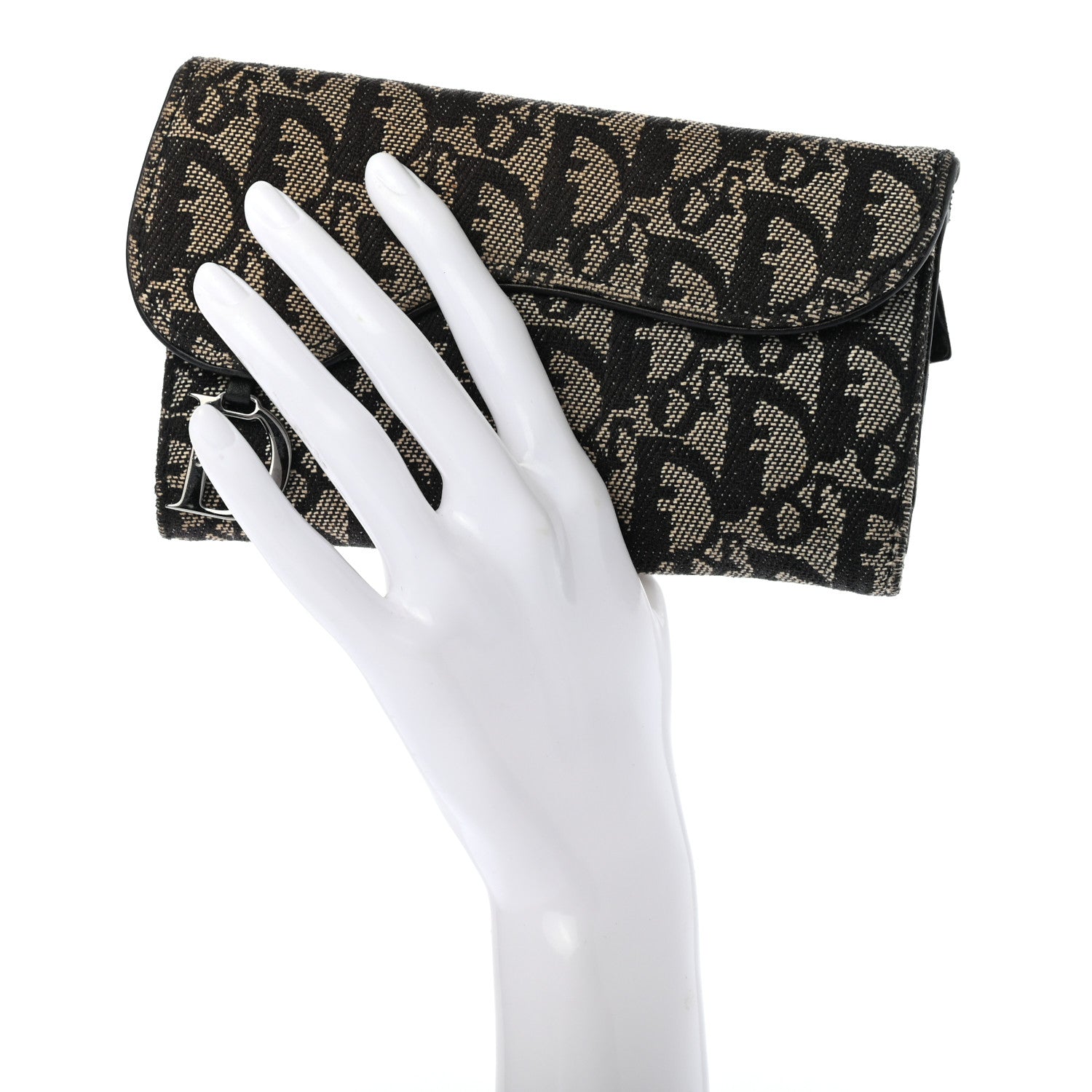 Christian Dior Monogram Dior Saddle Wallet Black 2 of 7
